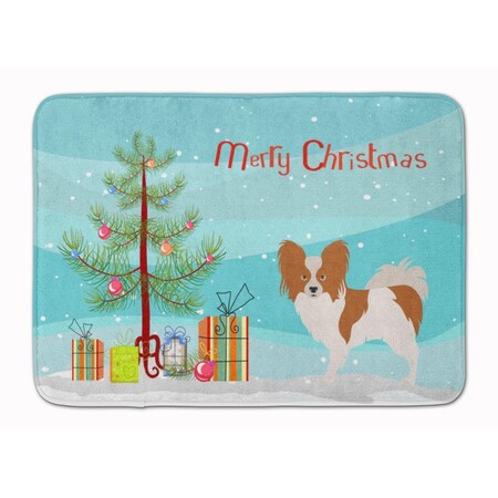 Carolines Treasures Papillon Christmas Machine Washable Memory Foam Mat BB8472RUG